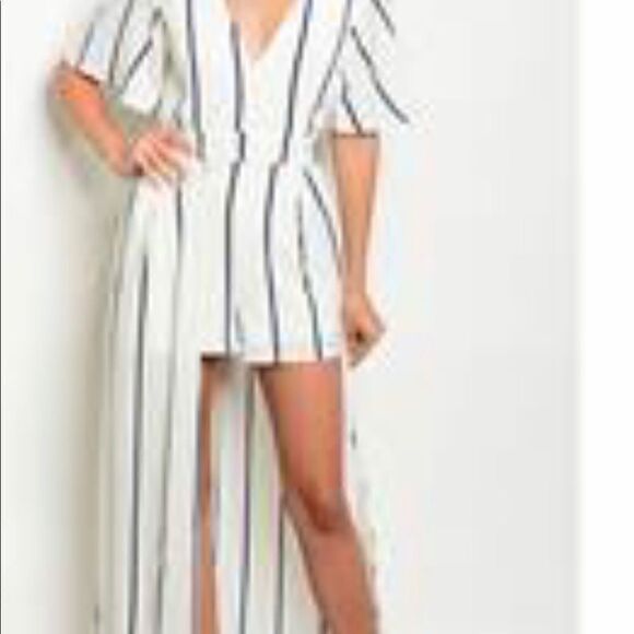 Crystal sky  romper with duster size 7 blue white - Picture 2 of 16